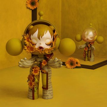MEGA α SKULLPANDA 1000% Van Gogh Museum Sunflowers