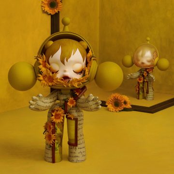 MEGA α SKULLPANDA 400% Van Gogh Museum Sunflowers