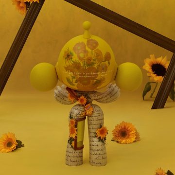 MEGA α SKULLPANDA 400% Van Gogh Museum Sunflowers