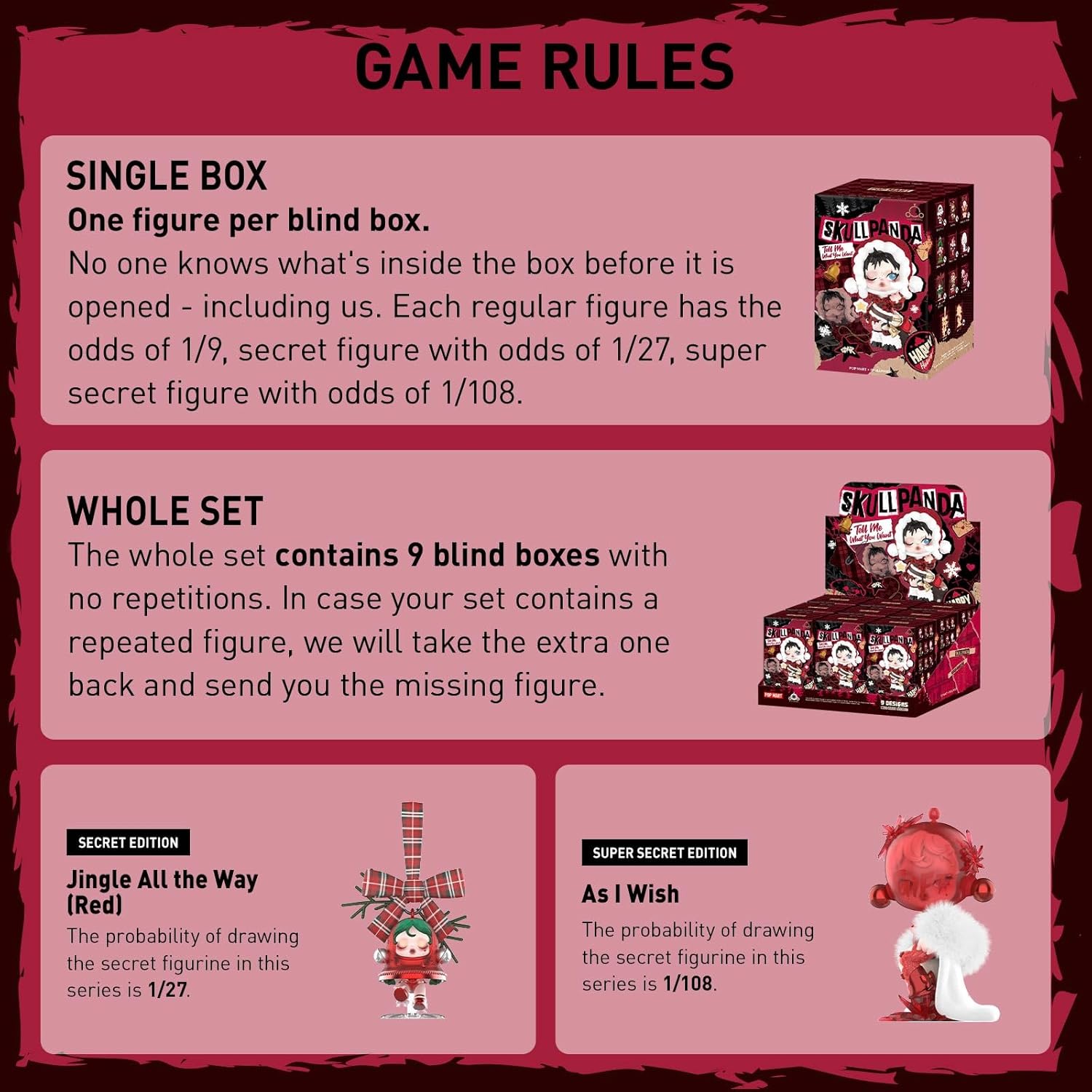 POP MART SKULLPANDA Wishing Time Series Blind Box Figures
