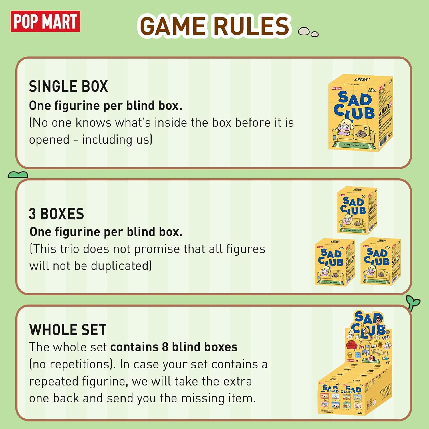 POP MART Crybaby Sad Club Series Scene Sets