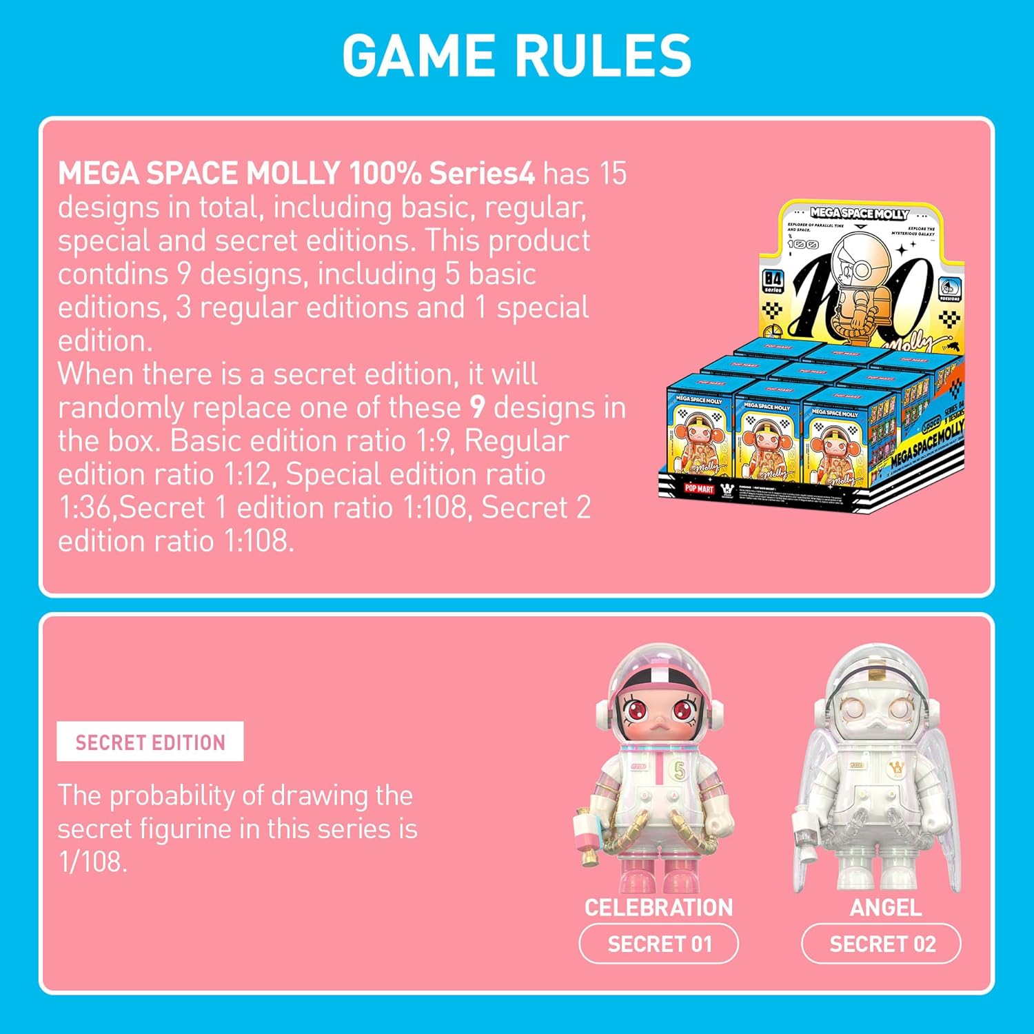 POP MART MEGA Space Molly 100% Series4 Blind Box Figures