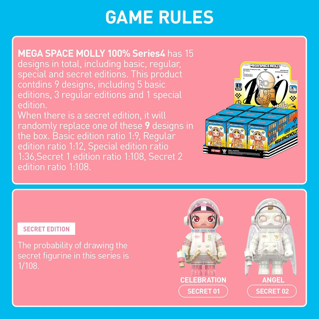 POP MART MEGA Space Molly 100% Series4 Blind Box Figures
