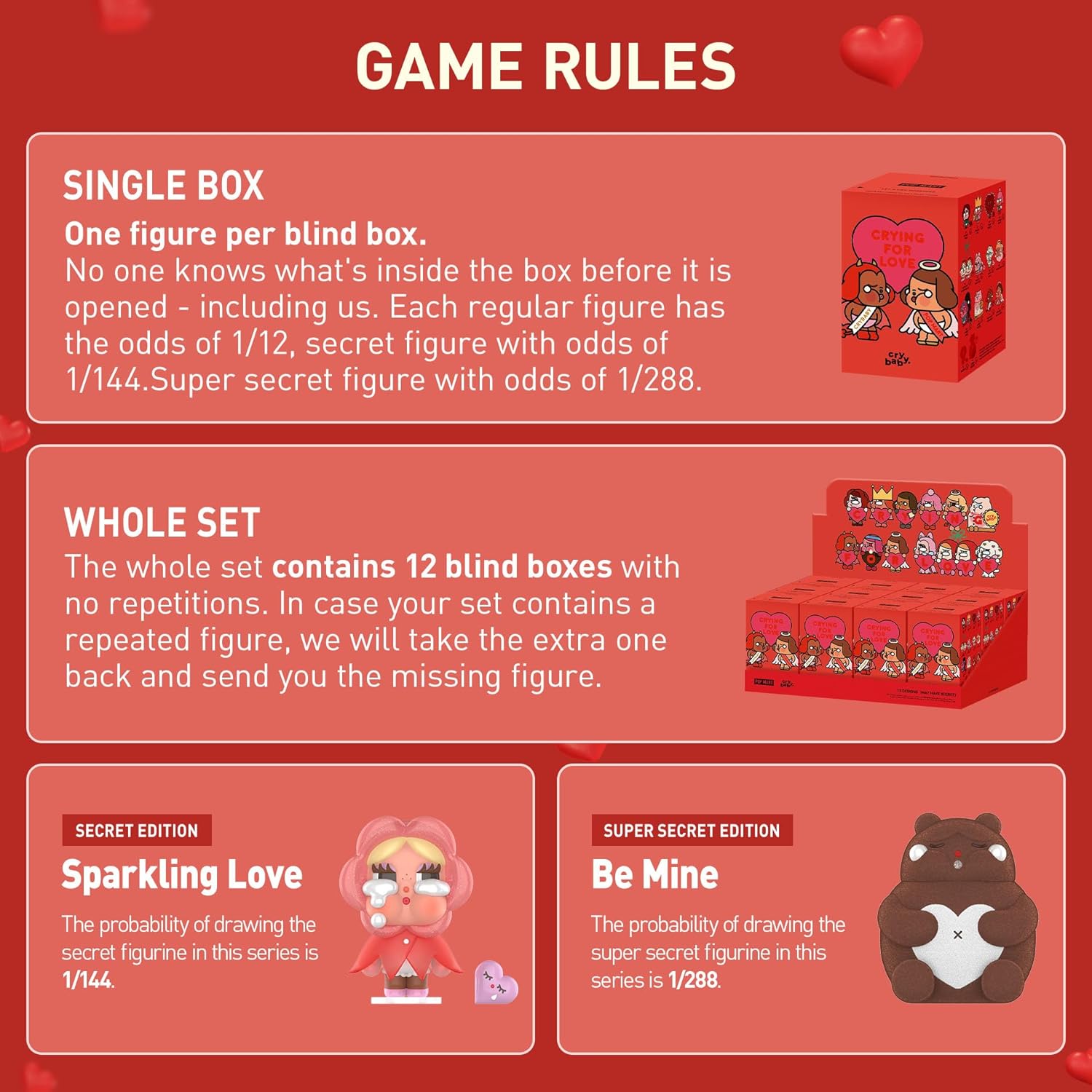 POP MART Crybaby Crying for Love Series Figures